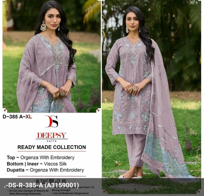 Deepsy D 385 A To D Organza Pakistani Suits Wholesale Price In Surat